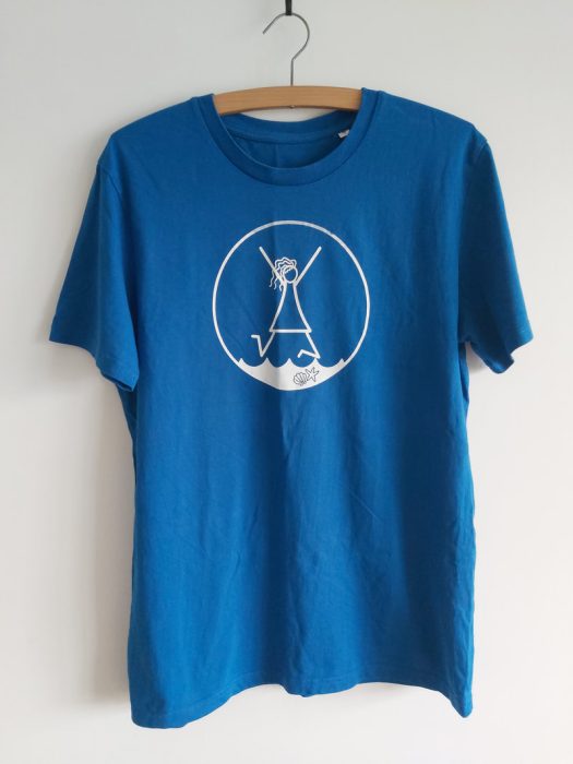 Blue adult's t-shirt, front
