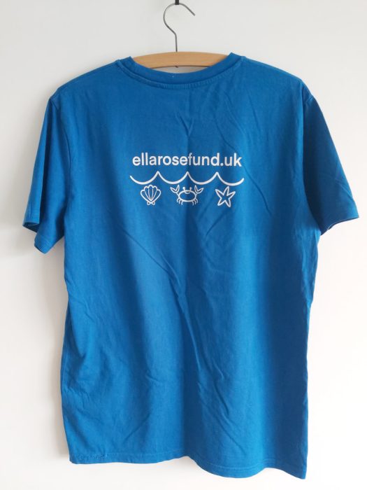 Blue adult's t-shirt, back